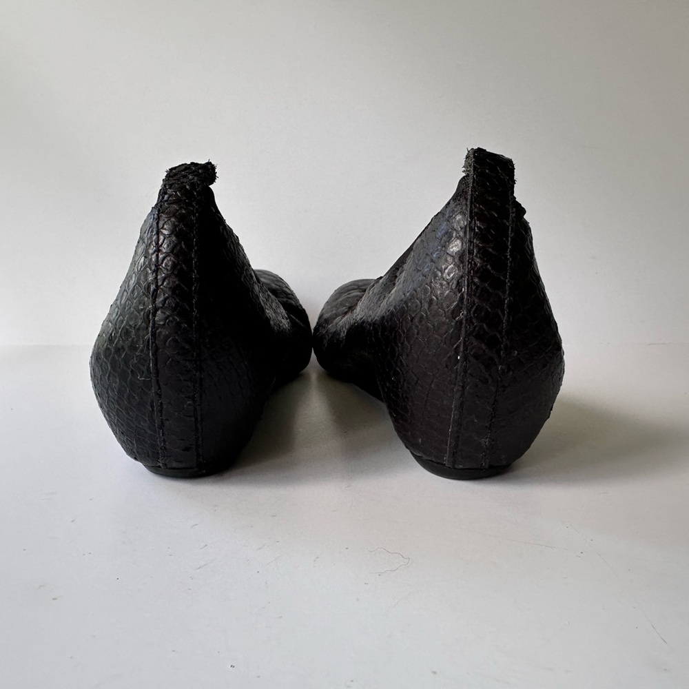 Theory Black Python Snakeskin Ballet Flats With L… - image 7